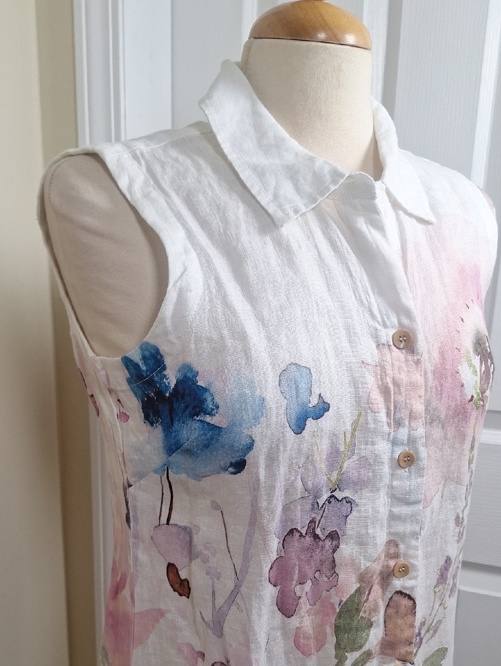 Dolcezza 23632 Pastel Floral Whimsique Linen Dress Size S - Picture 7 of 10